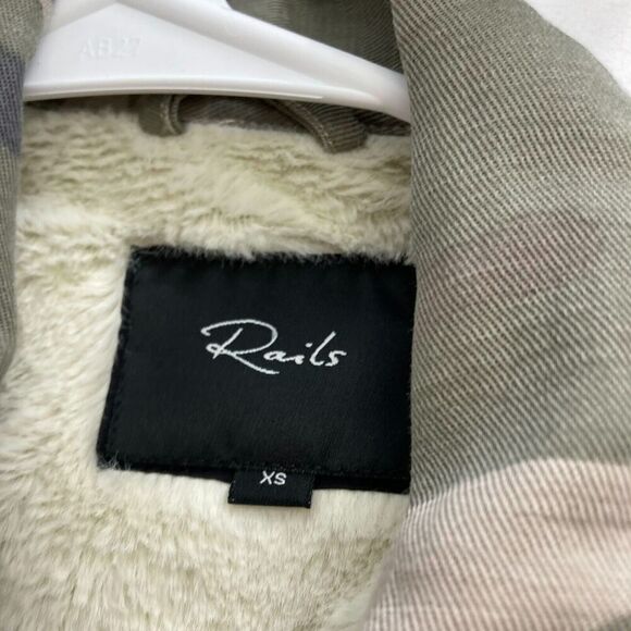 Rails Sherpa Lined Camouflage Whitaker Sage Mid-Length Military Jacket Size XS - Picture 2 of 12